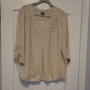 Cream Polka Dot Women's Top